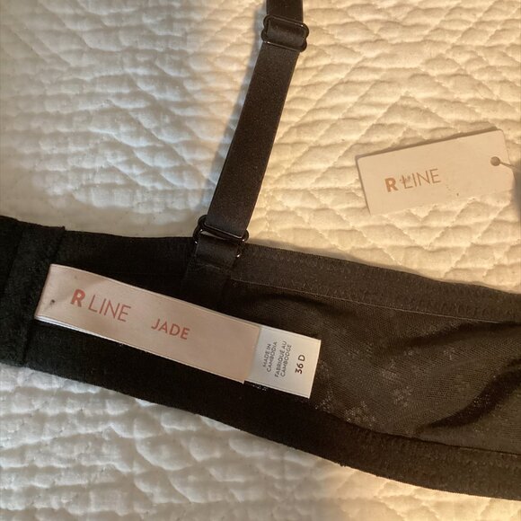 🆕 Jade Unlined Underwire Bra NWT R Line, 36D Black, Sexy, Classy, Comfortable, - Picture 3 of 9